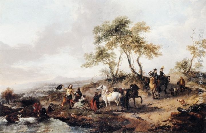 Philips Wouwerman The Halt of the Hunting Party